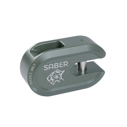Saber 7075 Alloy Winch Shackle Short - Cerakote Jungle Green