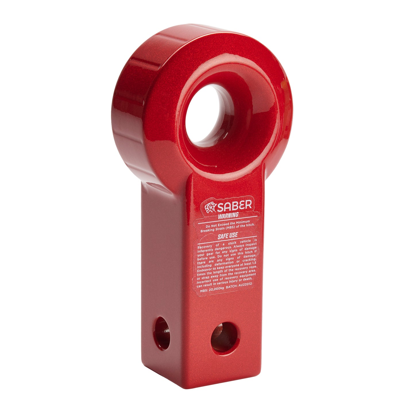 Saber Aluminium Recovery Hitch - Prismatic Red