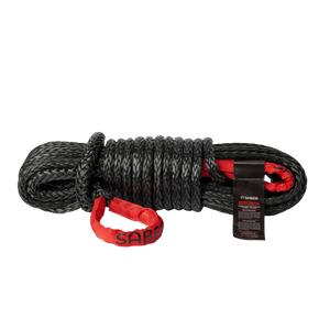 13,200KG Black SaberPro Winch Extension Rope w/Red Sheath Eyes - 20M