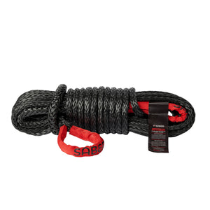 SaberPro Winch Extension Ropes with Red Sheath Eyes - Black