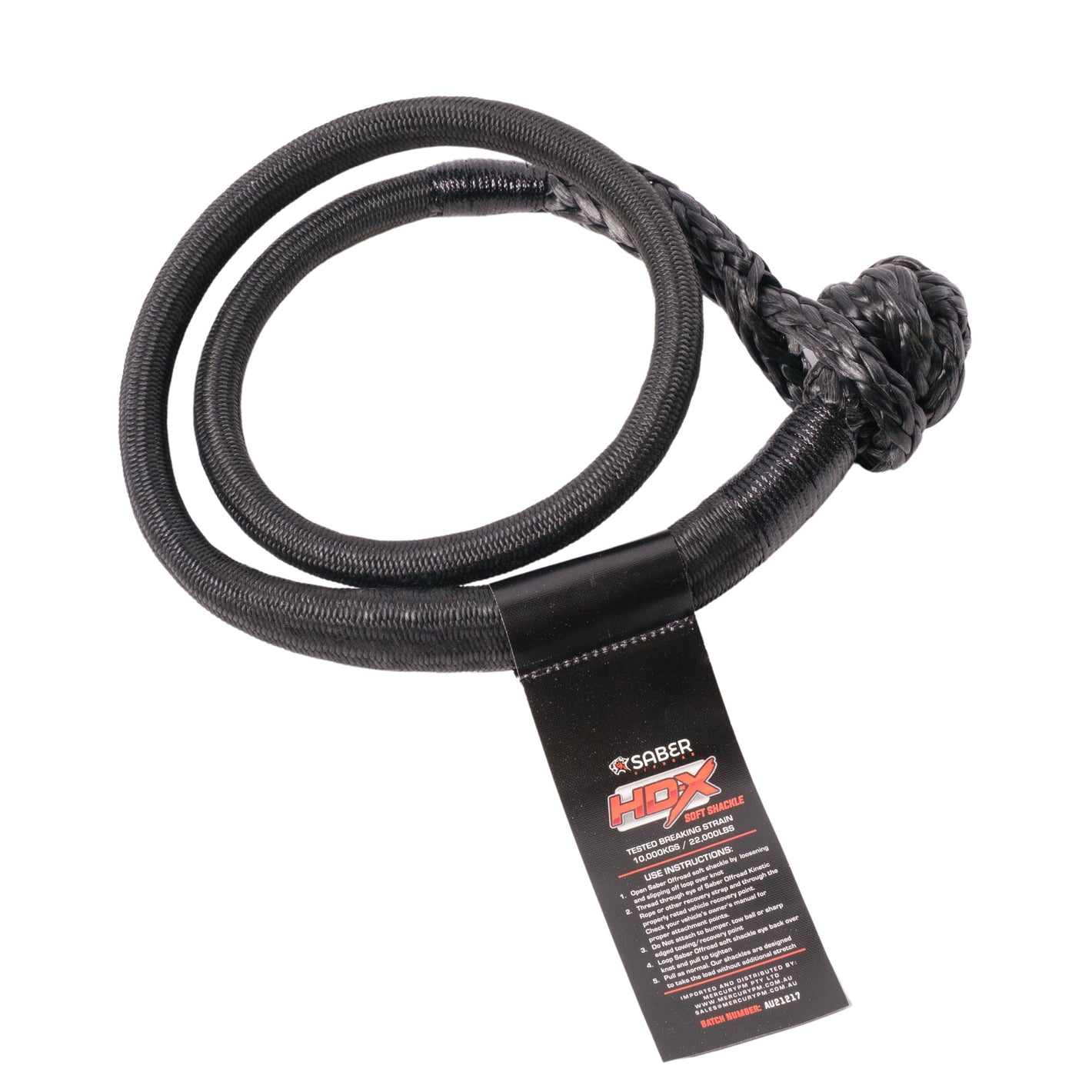 SaberPro 10,000kg HDX Soft Shackle with Technora Binding - Long