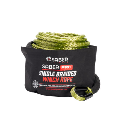Saber Single Braided Winch Rope - 30M – 9,500KG