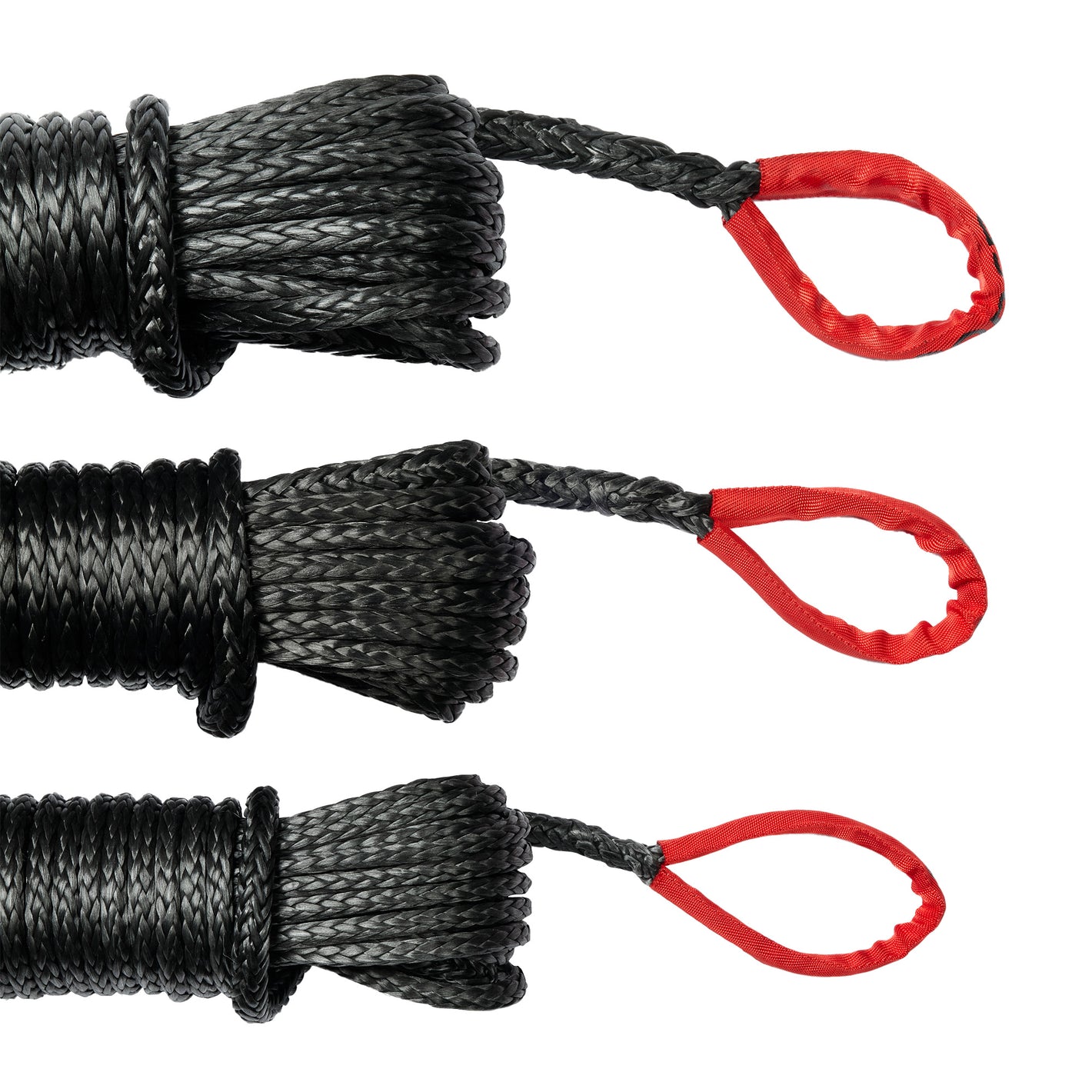 SaberPro - Black Winch Extension Ropes With Red Sheath Eyes